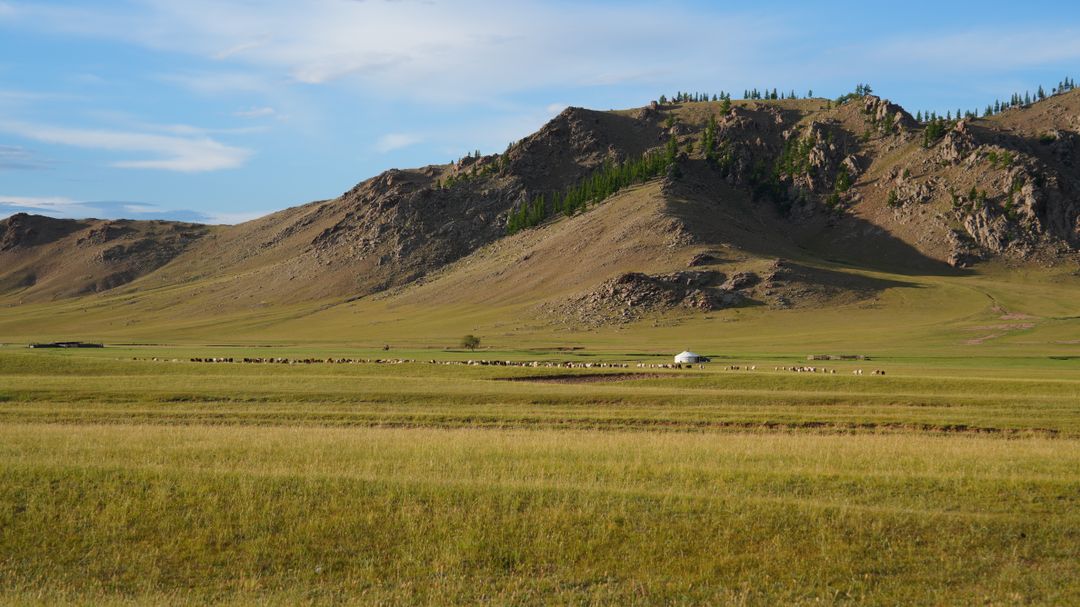 Mongolska stepa i jurta – Mongolija